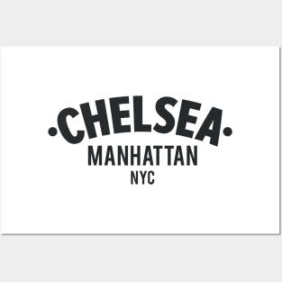 Chelsea Manhattan NYC- Minimal Neighborhood Typo Art Posters and Art